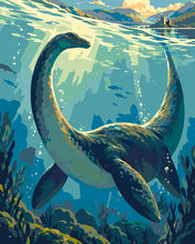Load image into Gallery viewer, Paint by numbers kit for adults Loch Ness Monster Underwater Figured'Art UK
