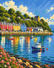 Load image into Gallery viewer, Paint by numbers kit for adults Tobermory Harbour Figured'Art UK