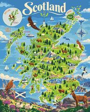 Load image into Gallery viewer, Paint by numbers kit for adults Scotland Tourist Map Figured'Art UK