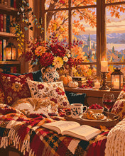 Load image into Gallery viewer, Paint by numbers kit for adults Cosy Autumn Reading Nook Figured'Art UK