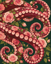 Load image into Gallery viewer, Paint by numbers kit for adults Floral Rose Tentacles in Burgundy Figured'Art UK