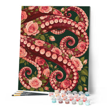 Load image into Gallery viewer, Floral Rose Tentacles in Burgundy