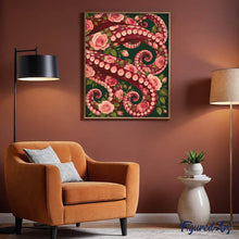 Load image into Gallery viewer, Floral Rose Tentacles in Burgundy