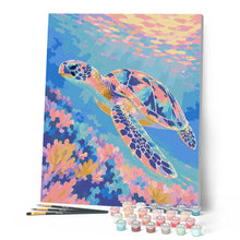 Load image into Gallery viewer, Kaleidoscopic Turtle Beneath Pastel Waters