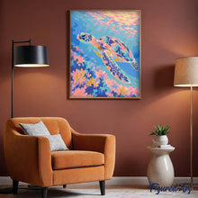 Load image into Gallery viewer, Kaleidoscopic Turtle Beneath Pastel Waters