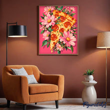 Load image into Gallery viewer, Pizza Slice with Pink Flowers