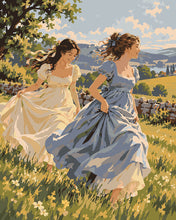 Load image into Gallery viewer, Paint by numbers kit for adults Regency Ladies in Wildflower Meadows Figured'Art UK