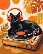 Load image into Gallery viewer, Paint by numbers kit for adults Retro Cat Beats Figured'Art UK
