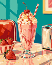 Load image into Gallery viewer, Paint by numbers kit for adults Strawberry Milkshake Figured'Art UK