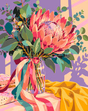 Load image into Gallery viewer, Paint by numbers kit for adults Protea Bouquet in Glass Vase Figured'Art UK
