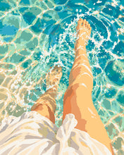 Load image into Gallery viewer, Paint by numbers kit for adults Steps in Turquoise Water Figured'Art UK