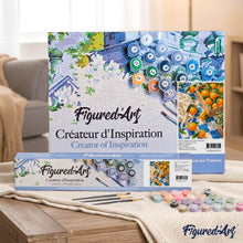 Load image into Gallery viewer, Oranges on Blue Checkered Cloth