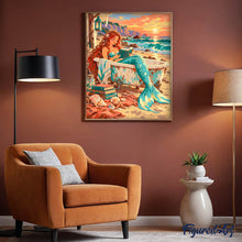 Load image into Gallery viewer, Sunset Mermaid Reading by the Sea