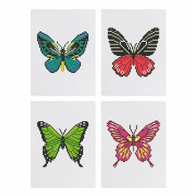Load image into Gallery viewer, Mini Diamond Painting 15x20cm (4 pieces) - Vibrant Wings: A Butterfly Quartet