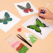 Load image into Gallery viewer, Mini Diamond Painting 15x20cm (4 pieces) - Vibrant Wings: A Butterfly Quartet