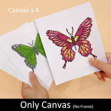 Load image into Gallery viewer, Mini Diamond Painting 15x20cm (4 pieces) - Vibrant Wings: A Butterfly Quartet