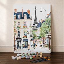 Load image into Gallery viewer, Paint by Numbers Gift Box - Watercolour Paris Street