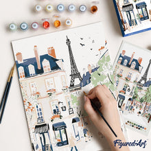 Load image into Gallery viewer, Paint by Numbers Gift Box - Watercolour Paris Street