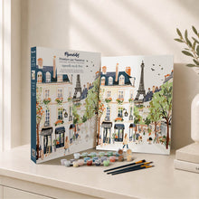 Load image into Gallery viewer, Paint by Numbers Gift Box - Watercolour Paris Street