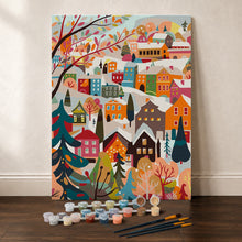 Load image into Gallery viewer, Paint by Numbers Gift Box - Colourful Winter Village