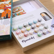 Load image into Gallery viewer, Paint by Numbers Gift Box - Colourful Winter Village
