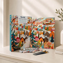 Load image into Gallery viewer, Paint by Numbers Gift Box - Colourful Winter Village