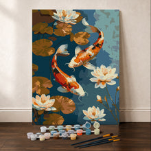 Load image into Gallery viewer, Paint by Numbers Gift Box - Vintage Koi Carp and Flowers
