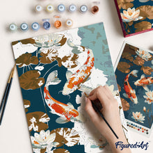 Load image into Gallery viewer, Paint by Numbers Gift Box - Vintage Koi Carp and Flowers