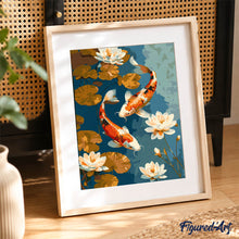 Load image into Gallery viewer, Paint by Numbers Gift Box - Vintage Koi Carp and Flowers