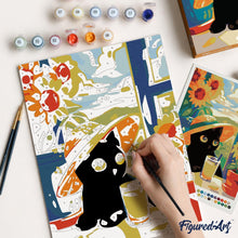 Load image into Gallery viewer, Paint by Numbers Gift Box - Summer Black Cat