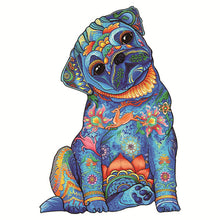 Load image into Gallery viewer, Wooden Puzzle - Blue Pug
