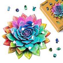 Load image into Gallery viewer, Wooden Puzzle - Rainbow Succulent