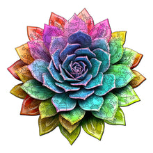 Load image into Gallery viewer, Wooden Puzzle - Rainbow Succulent
