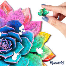 Load image into Gallery viewer, Wooden Puzzle - Rainbow Succulent