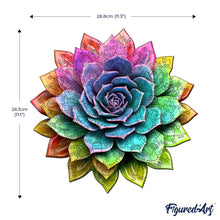 Load image into Gallery viewer, Wooden Puzzle - Rainbow Succulent