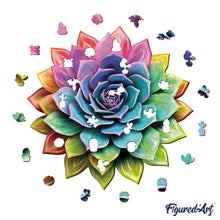 Load image into Gallery viewer, Wooden Puzzle - Rainbow Succulent