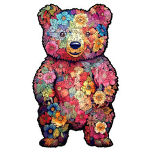 Load image into Gallery viewer, Wooden Puzzle - Floral Teddy Bear