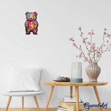 Load image into Gallery viewer, Wooden Puzzle - Floral Teddy Bear