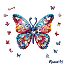 Load image into Gallery viewer, Wooden Puzzle - Beautiful Rainbow Butterfly