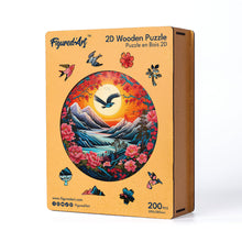 Load image into Gallery viewer, Wooden Puzzle - Sunset Mountain Scene