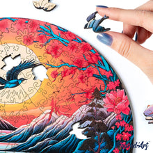 Load image into Gallery viewer, Wooden Puzzle - Sunset Mountain Scene