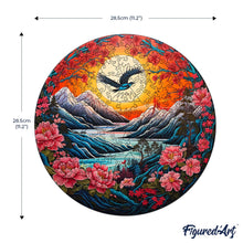Load image into Gallery viewer, Wooden Puzzle - Sunset Mountain Scene