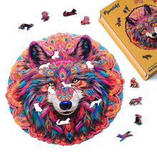 Load image into Gallery viewer, Wooden Puzzle - Vibrant Wolf