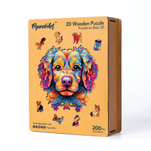 Load image into Gallery viewer, Wooden Puzzle - Colorful Dog Portrait