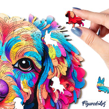 Load image into Gallery viewer, Wooden Puzzle - Colorful Dog Portrait