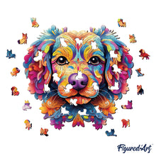 Load image into Gallery viewer, Wooden Puzzle - Colorful Dog Portrait