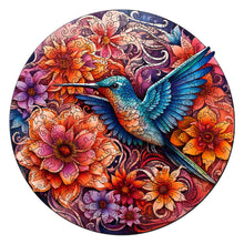 Load image into Gallery viewer, Wooden Puzzle - Hummingbird and Blooming Flowers