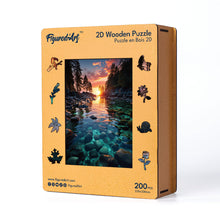 Load image into Gallery viewer, Wooden Puzzle - Sunset Over Crystal Lake