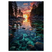 Load image into Gallery viewer, Wooden Puzzle - Sunset Over Crystal Lake