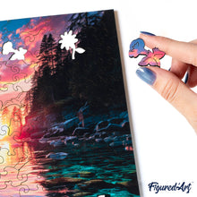 Load image into Gallery viewer, Wooden Puzzle - Sunset Over Crystal Lake
